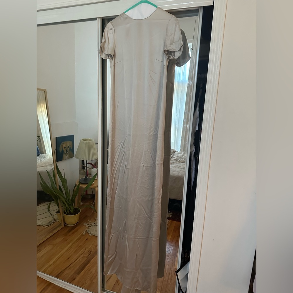 Silver Silk Ralph Lauren gown — true sample 1 of a kind